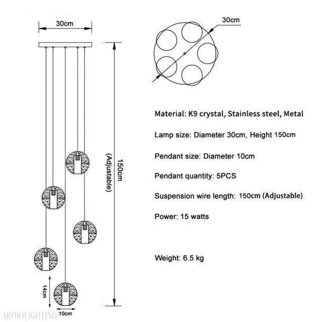 Adonis Suspension Water Drop Chandelier-Momo Lighting