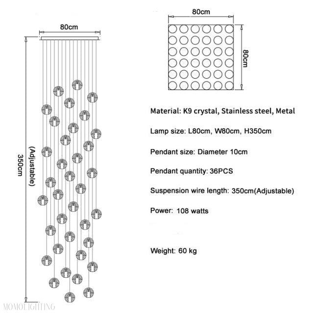 Adonis Suspension Water Drop Chandelier-Momo Lighting