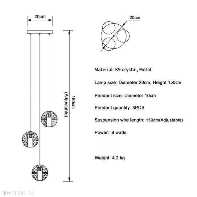 Adonis Suspension Water Drop Chandelier-Momo Lighting