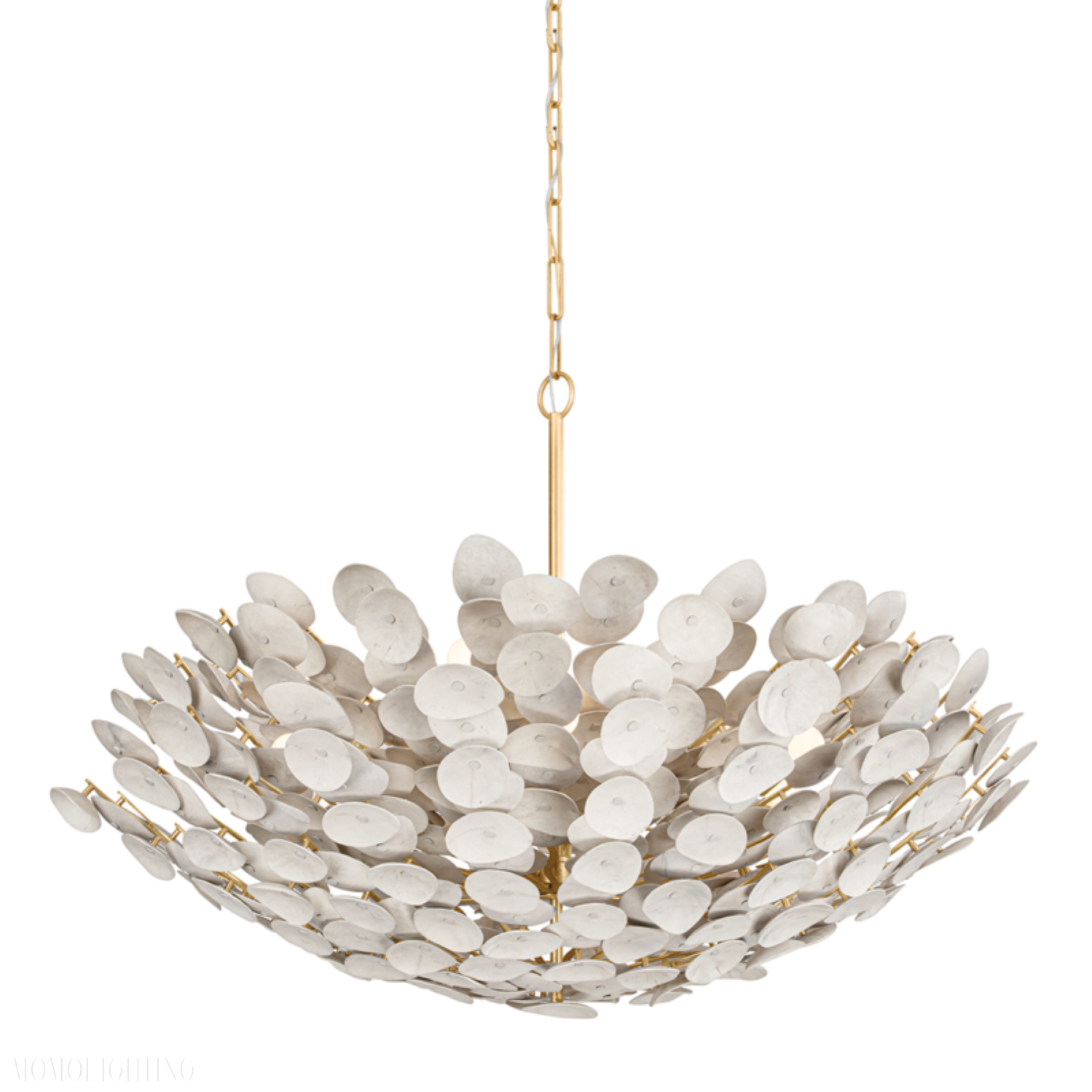 Aimi 12 Vintage Gold Leaf Chandelier Ceiling Light-Momo Lighting