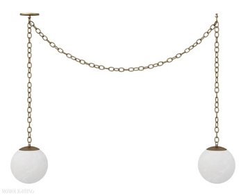 Alabaster 2 Swag Chandelier-Momo Lighting