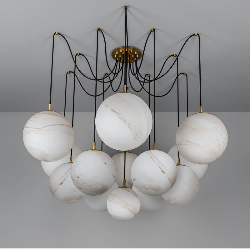 Alabaster Ball Chandelier-Momo Lighting