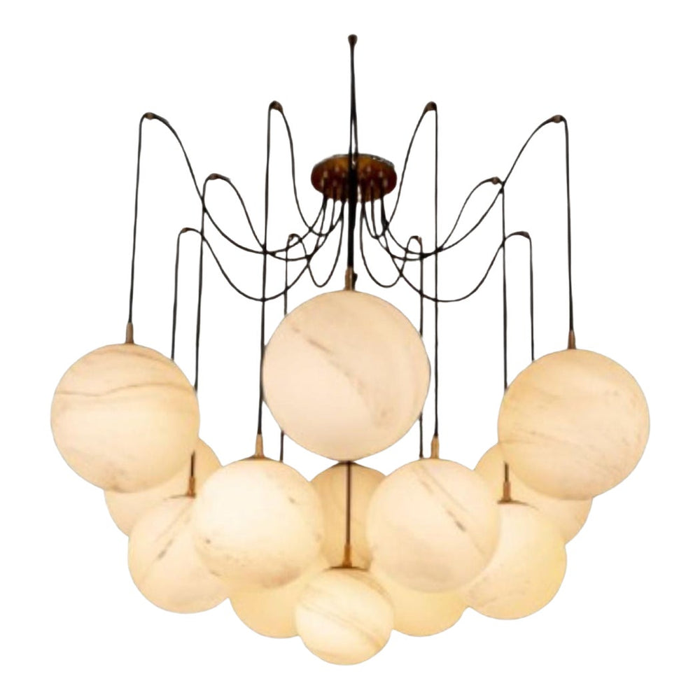 Alabaster Ball Chandelier-Momo Lighting