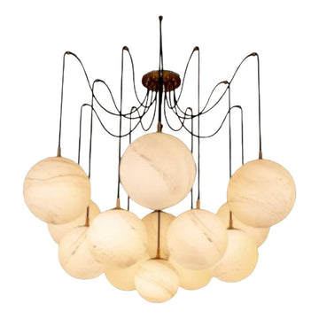 Alabaster Ball Chandelier-Momo Lighting