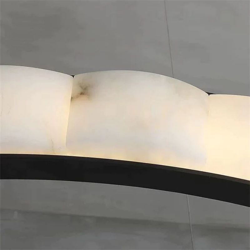 Alabaster Black Round Chandelier-Momo Lighting