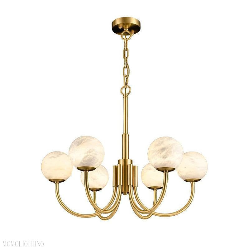 Alabaster Brass Chandelier 25.6" 31.5"-Momo Lighting