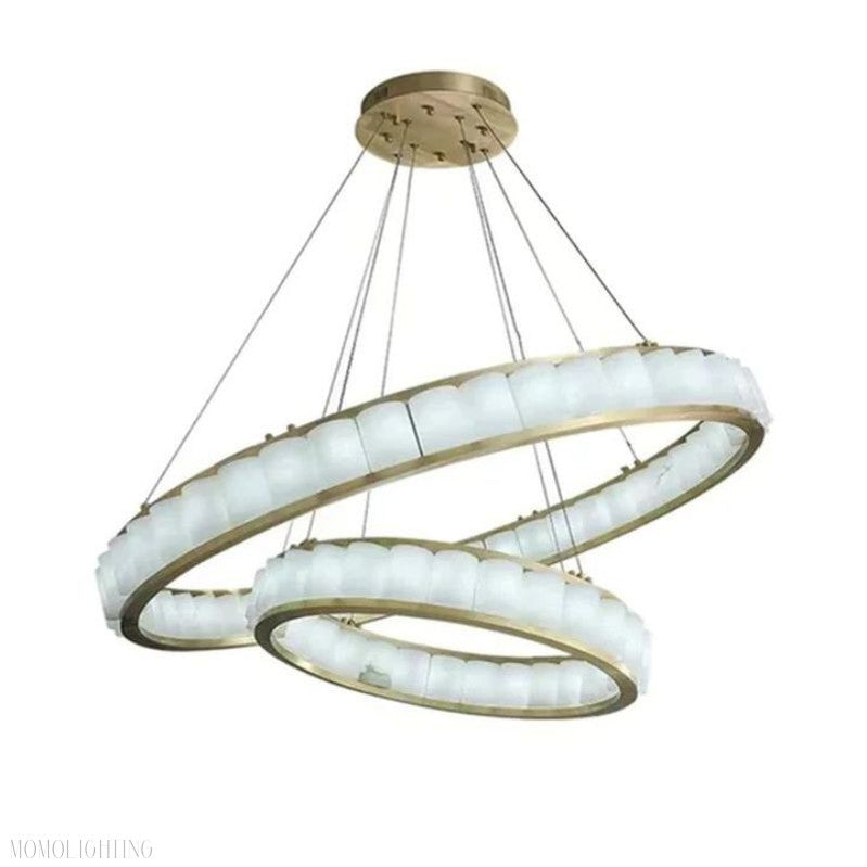 Alabaster Circle Round Chandeliers-Momo Lighting