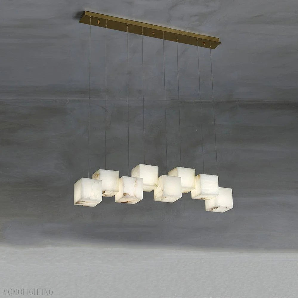 Alabaster Cubic Linear Chandelier-Momo Lighting