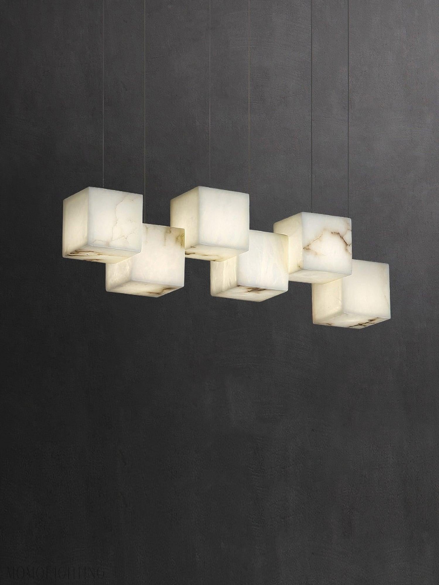 Alabaster Cubic Linear Chandelier-Momo Lighting