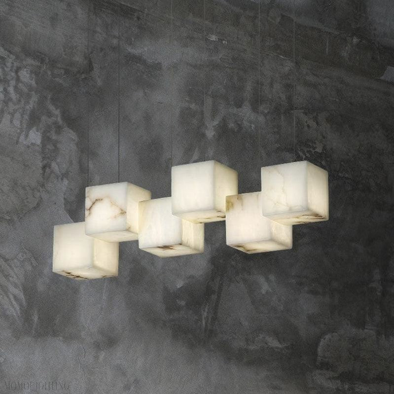 Alabaster Cubic Linear Chandelier-Momo Lighting