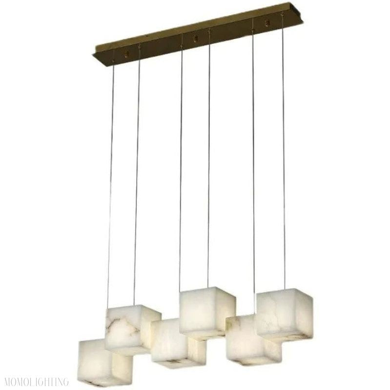 Alabaster Cubic Rectangular Chandelier-Momo Lighting