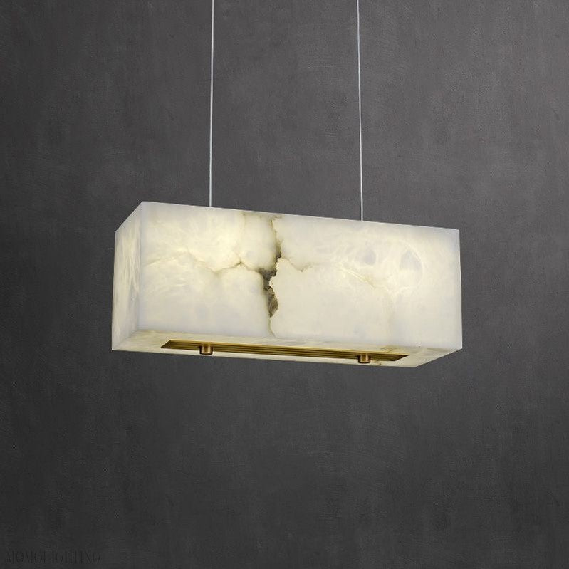 Alabaster Cuboid Dining Room Chandelier-Momo Lighting