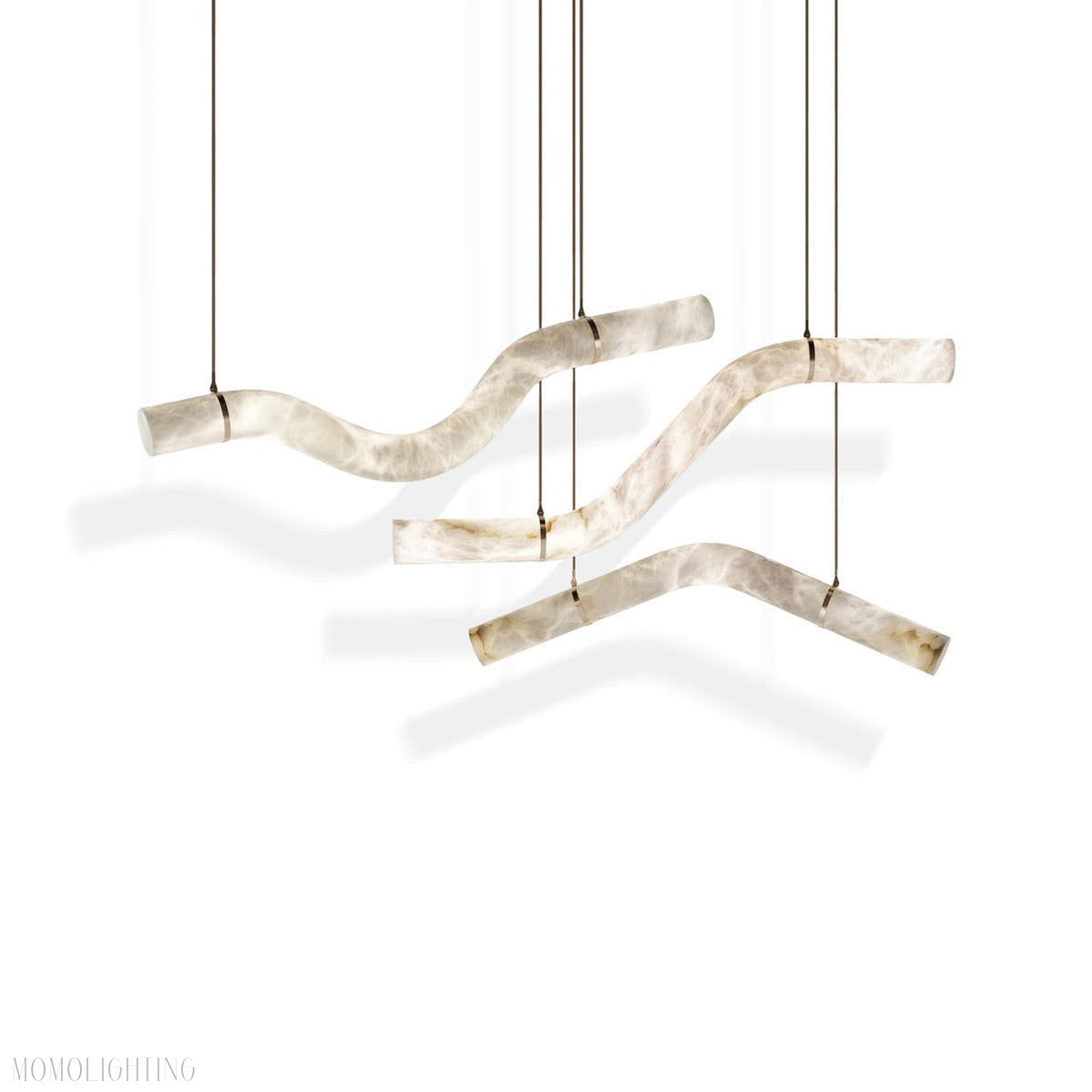 Alabaster Curved Chandelier-Momo Lighting