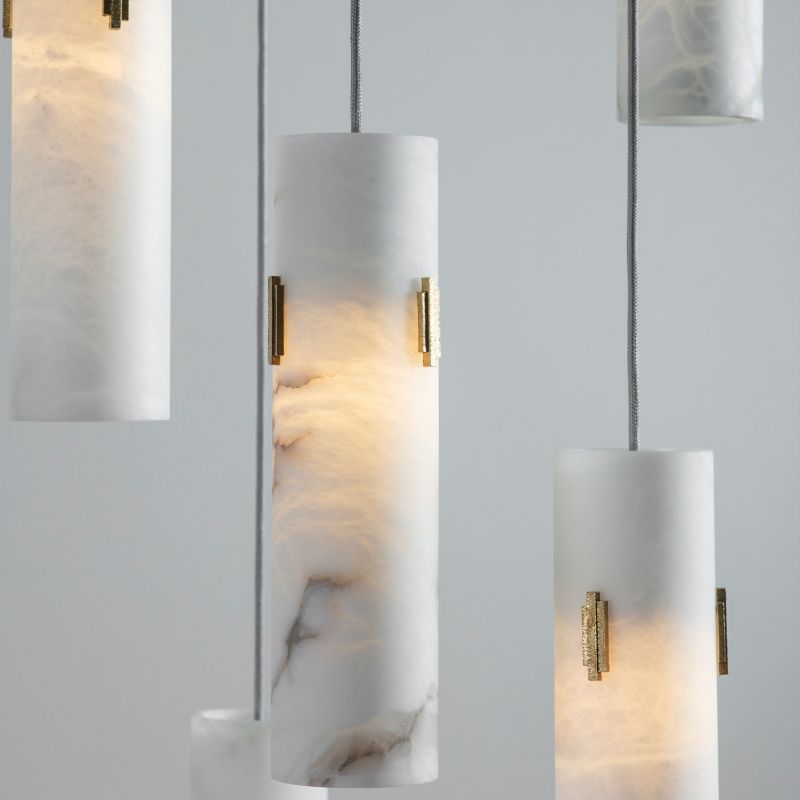 Alabaster Deco 12-Light Cluster Chandelier-Momo Lighting
