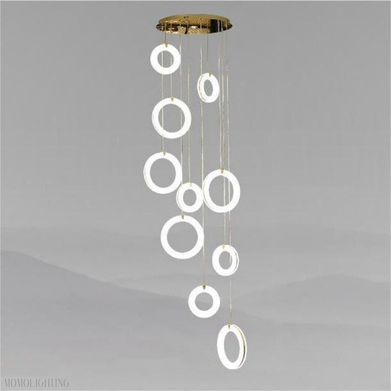 Alabaster Duplex Staircase Chandelier Light-Momo Lighting
