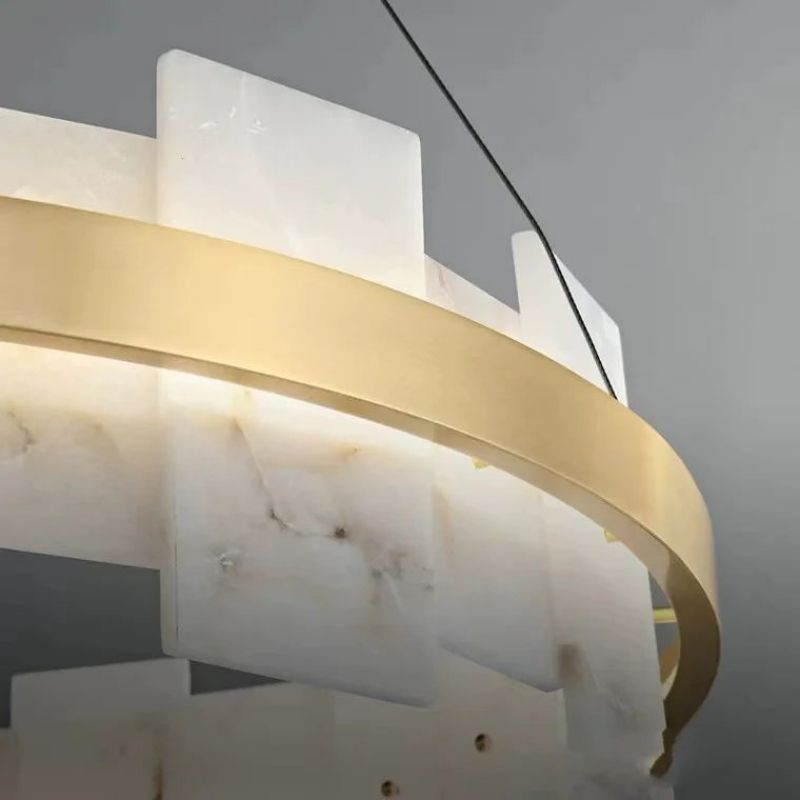 Alabaster Glo Modern Round Chandelier-Momo Lighting