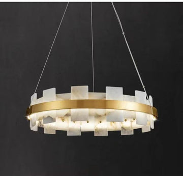 Alabaster Glo Modern Round Chandelier-Momo Lighting
