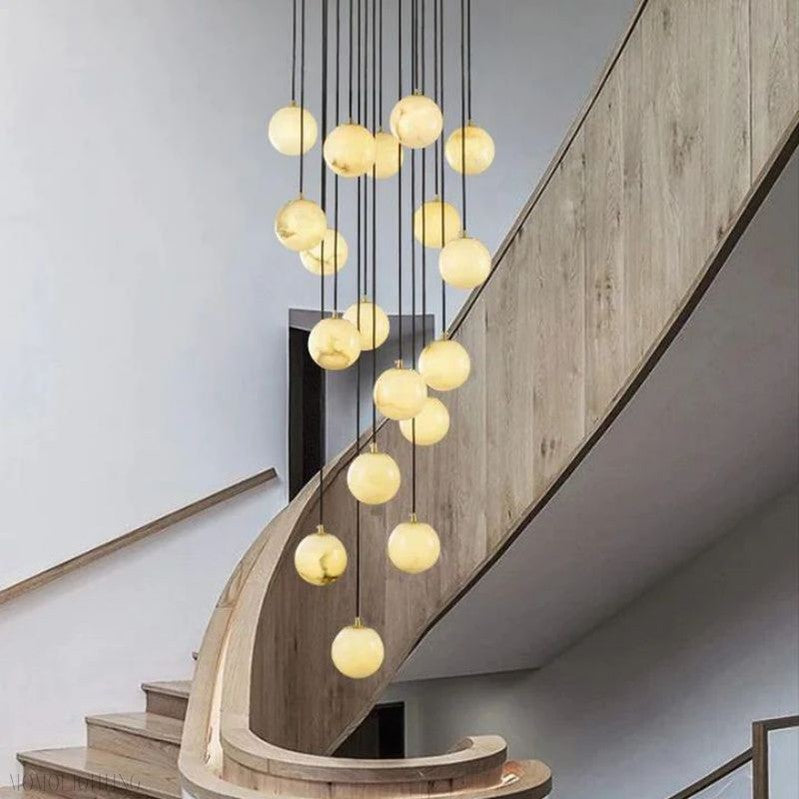 Alabaster Global Wavy Chandelier-Momo Lighting
