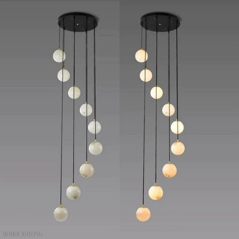 Alabaster Global Wavy Chandelier-Momo Lighting