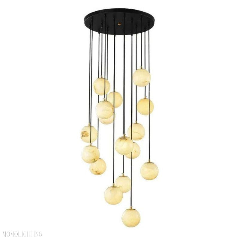 Alabaster Global Wavy Chandelier-Momo Lighting