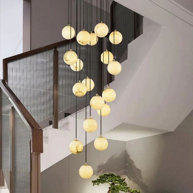 Alabaster Global Wavy Chandelier-Momo Lighting