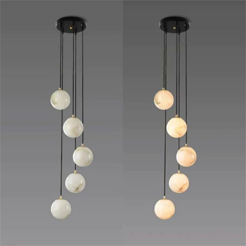 Alabaster Global Wavy Chandelier-Momo Lighting