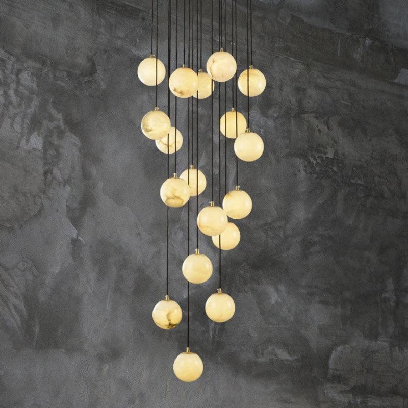 Alabaster Global Wavy Chandelier-Momo Lighting