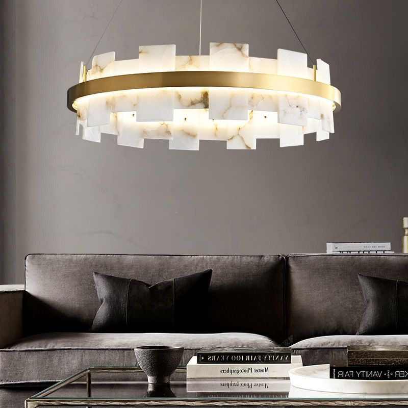 Alabaster Halo Chandelier-Momo Lighting