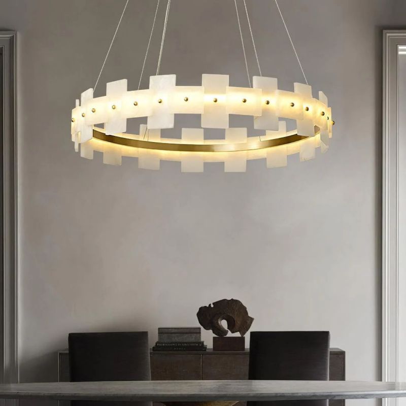 Alabaster Halo Chandelier-Momo Lighting