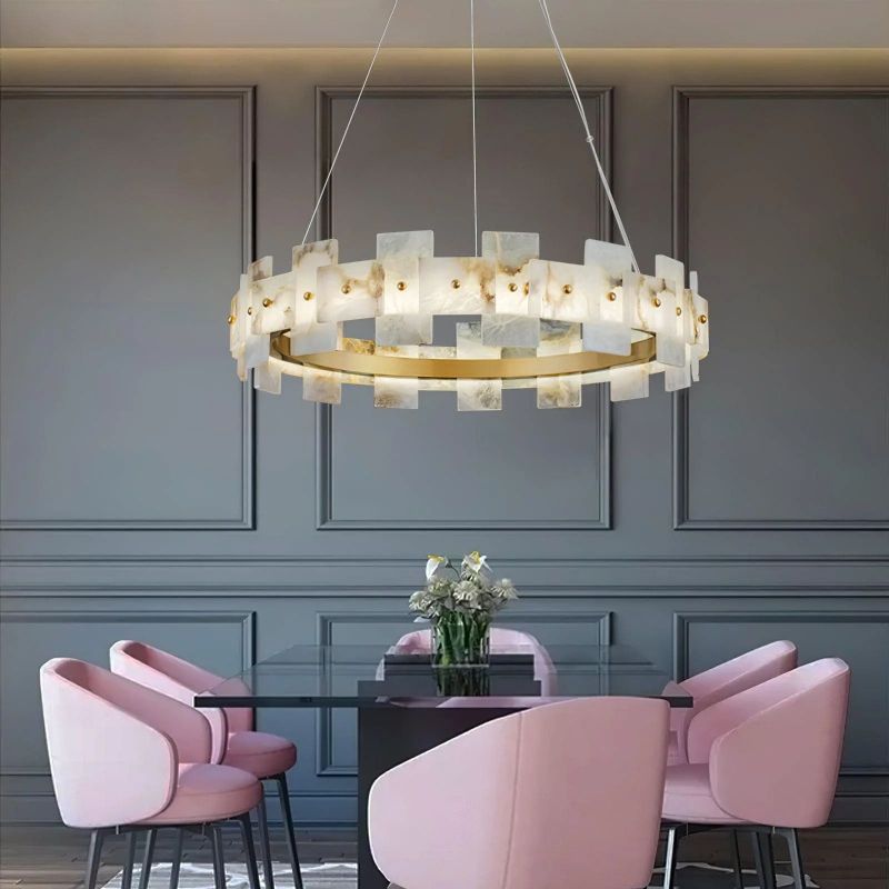 Alabaster Halo Chandelier-Momo Lighting