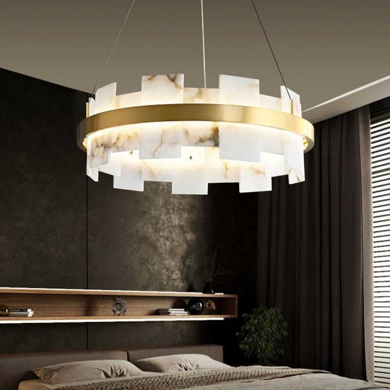 Alabaster Halo Chandelier-Momo Lighting