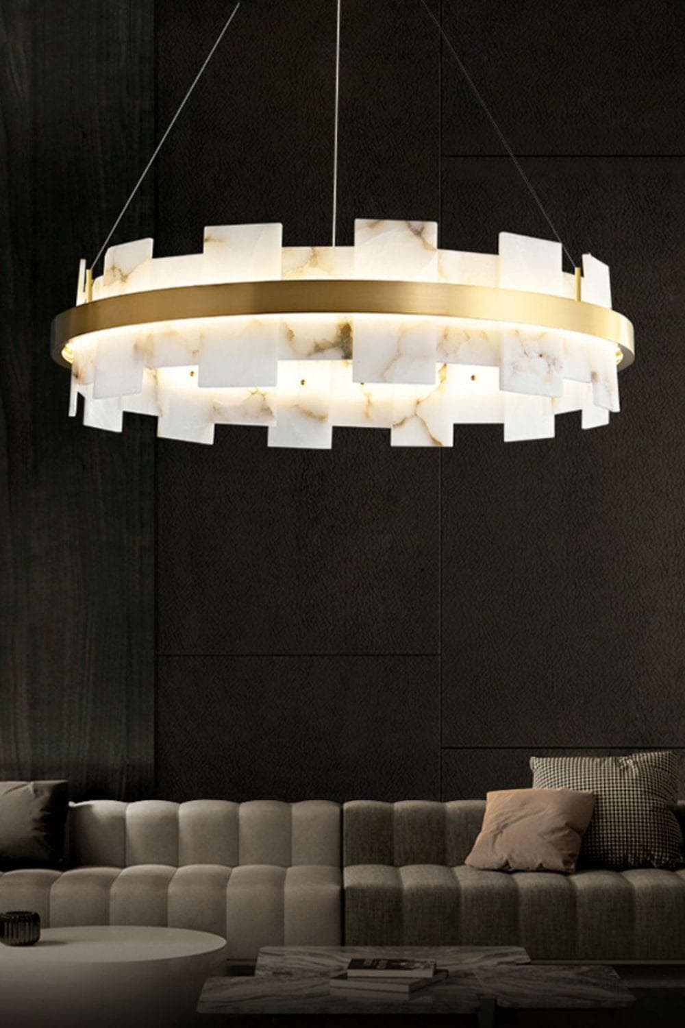 Alabaster Halo Chandelier-Momo Lighting