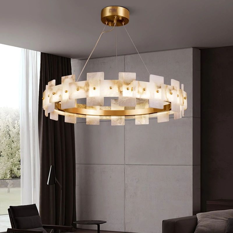 Alabaster Halo Chandelier-Momo Lighting