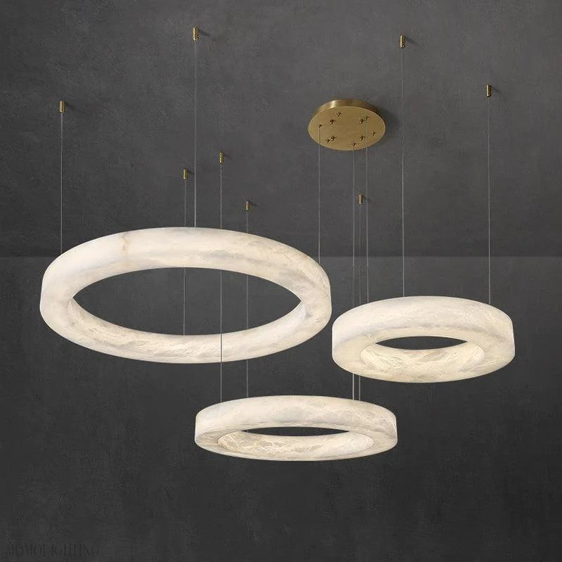 Alabaster Living Room Round Chandelier-Momo Lighting