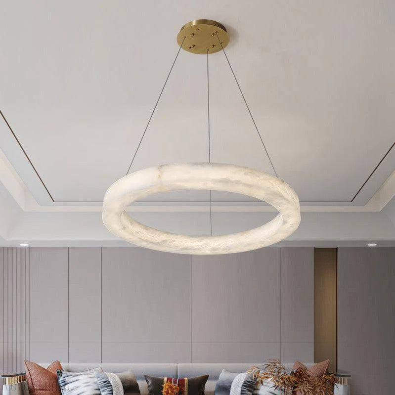 Alabaster Living Room Round Chandelier-Momo Lighting