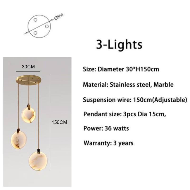 Alabaster Long Staircase Chandelier 5 styles-Momo Lighting