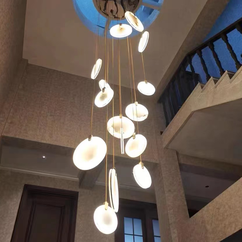 Alabaster Long Staircase Chandelier 5 styles-Momo Lighting