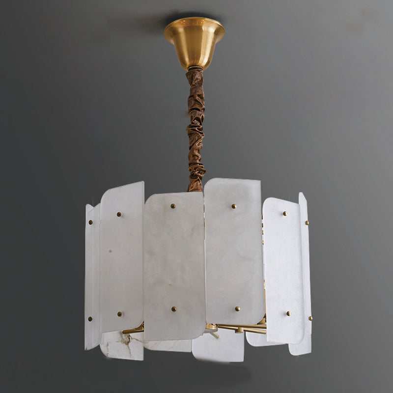 Alabaster Lorry Round Chandelier 20" 31"-Momo Lighting