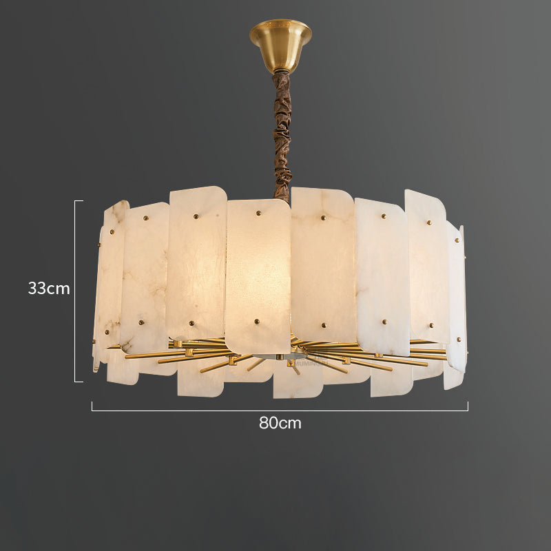 Alabaster Lorry Round Chandelier 20" 31"-Momo Lighting