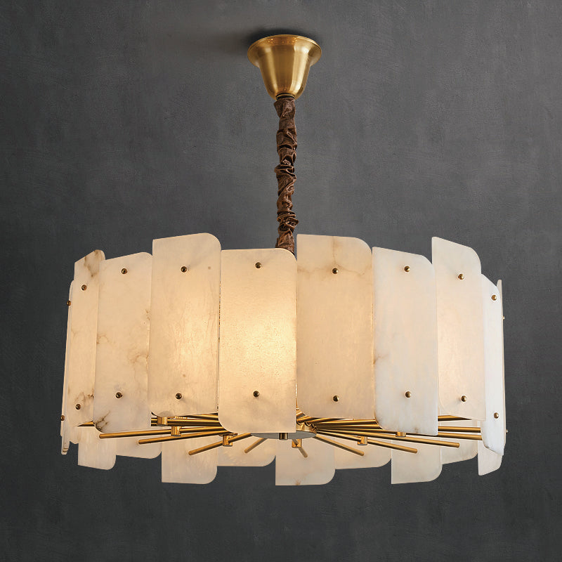 Alabaster Lorry Round Chandelier 20" 31"-Momo Lighting