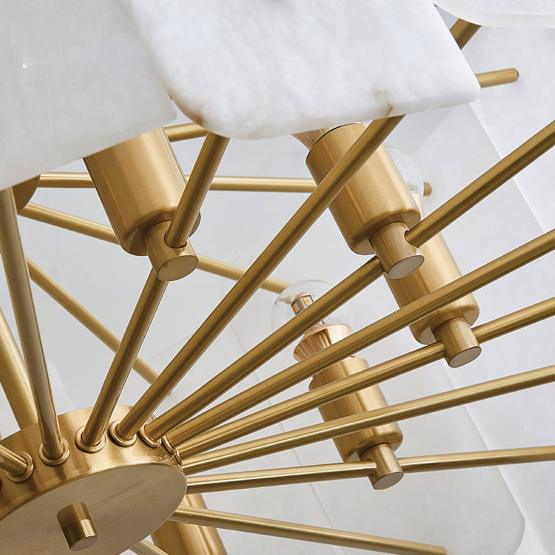 Alabaster Lorry Round Chandelier 20" 31"-Momo Lighting