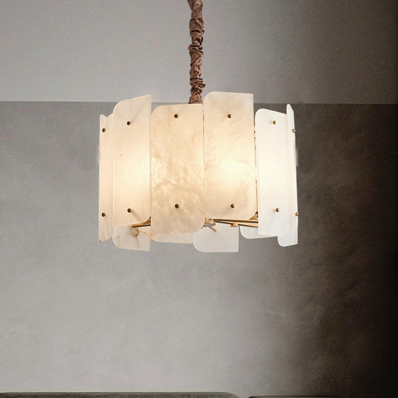 Alabaster Lorry Round Chandelier 20" 31"-Momo Lighting