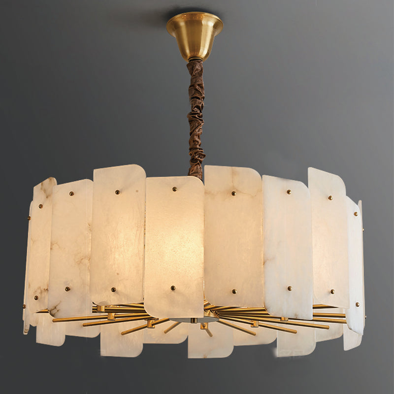 Alabaster Lorry Round Chandelier 20" 31"-Momo Lighting