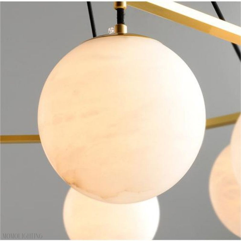 Alabaster Modern Round Ball Chandelier-Momo Lighting