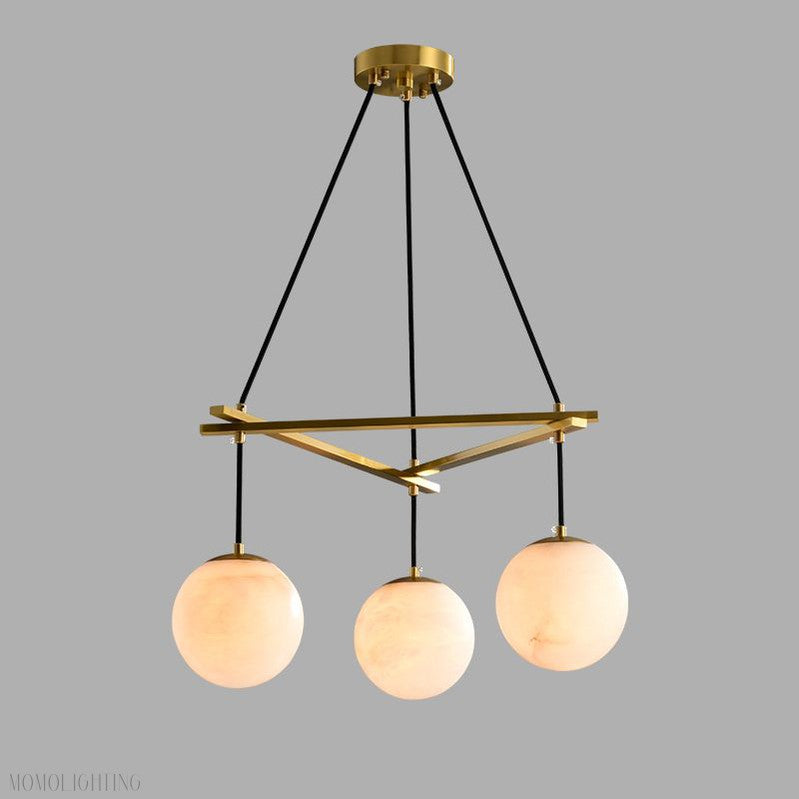 Alabaster Modern Round Ball Chandelier-Momo Lighting