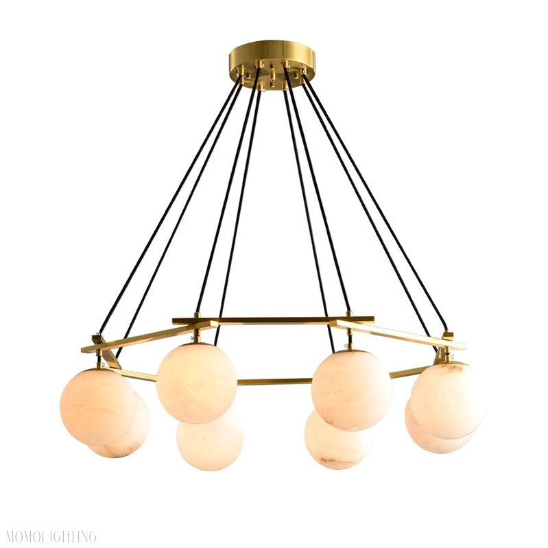 Alabaster Modern Round Ball Chandelier-Momo Lighting