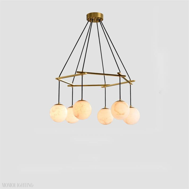 Alabaster Modern Round Ball Chandelier-Momo Lighting