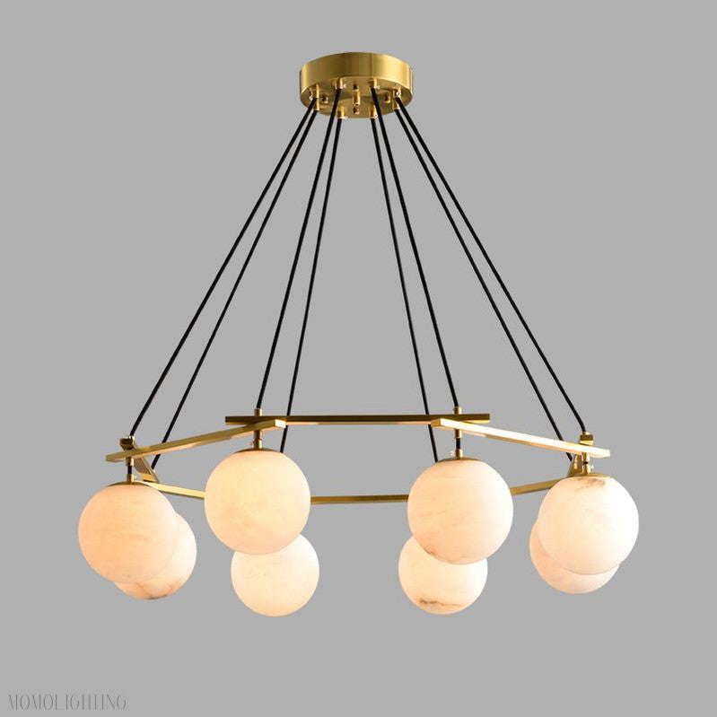 Alabaster Modern Round Ball Chandelier-Momo Lighting