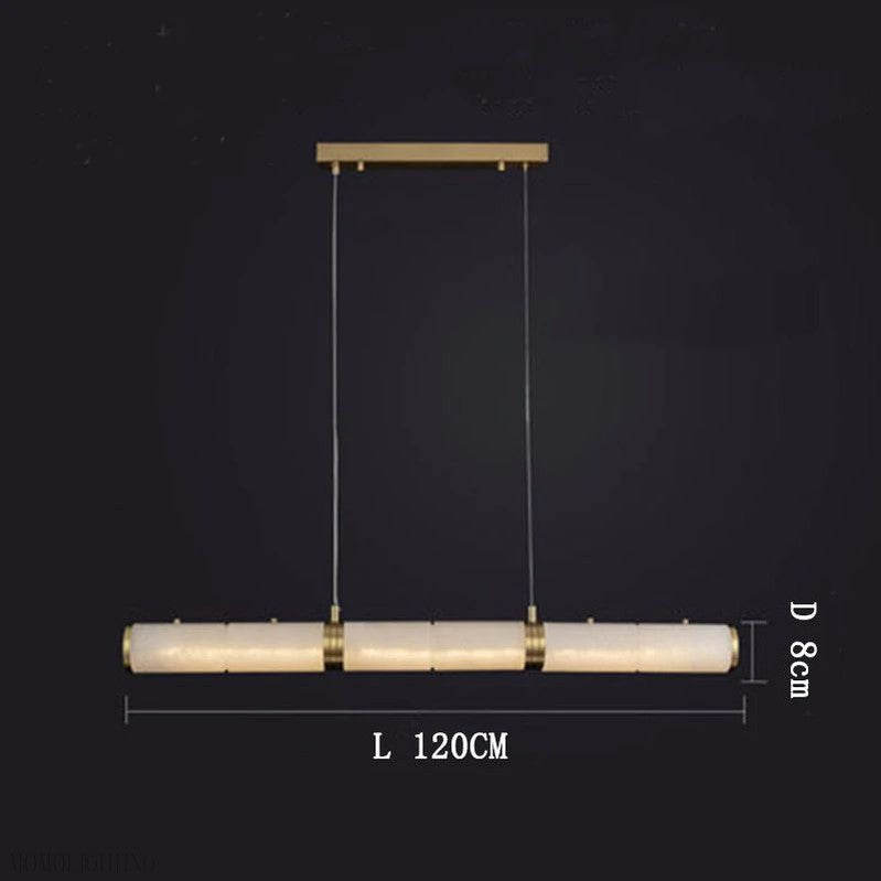 Alabaster Pillar Linear Chandelier-Momo Lighting