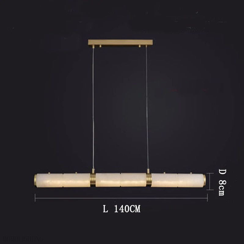 Alabaster Pillar Linear Chandelier-Momo Lighting